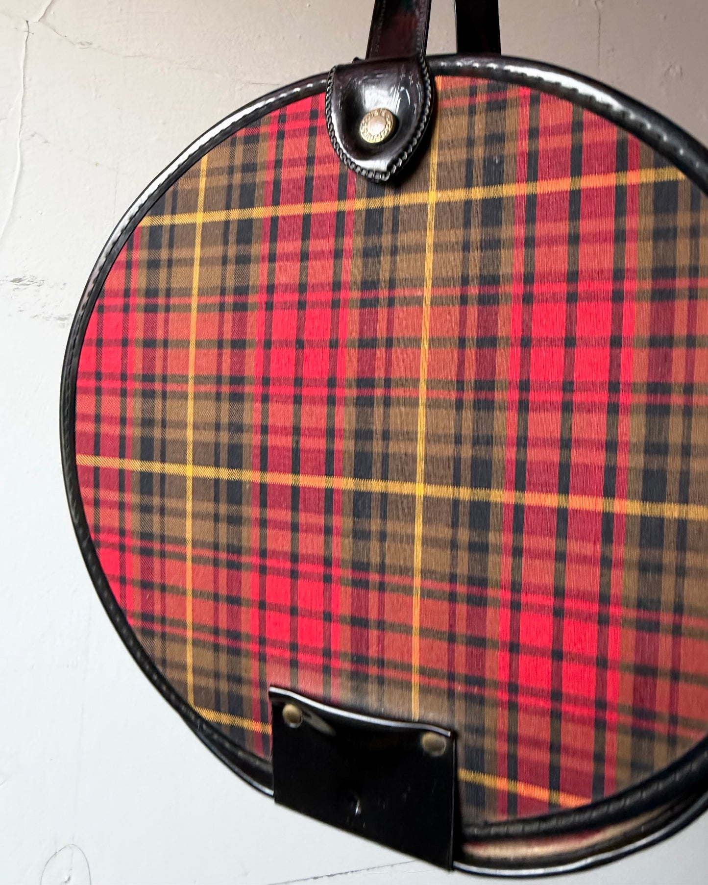 60s Plaid Hatbox Purse