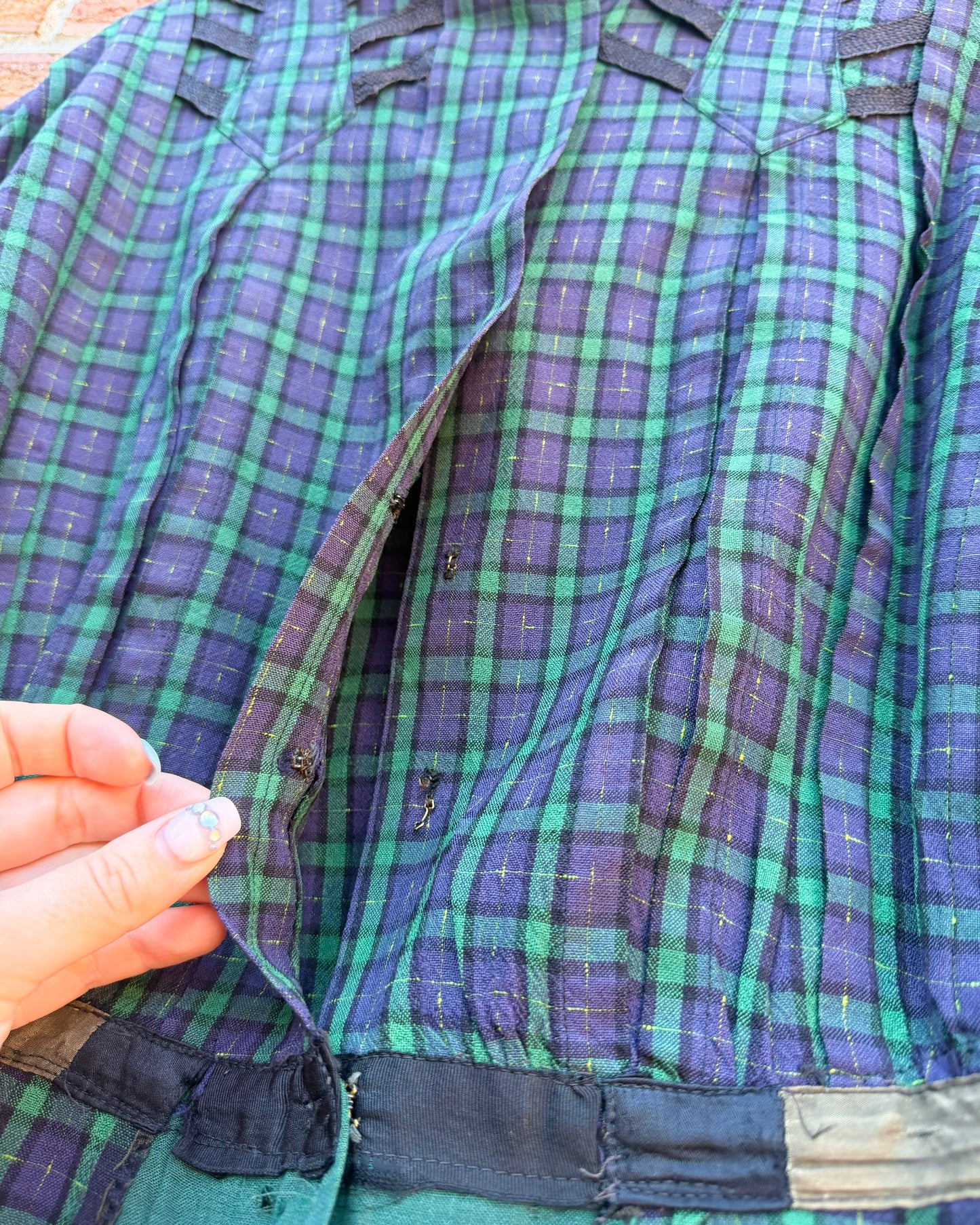 Victorian Plaid Wool Bodice [XS]