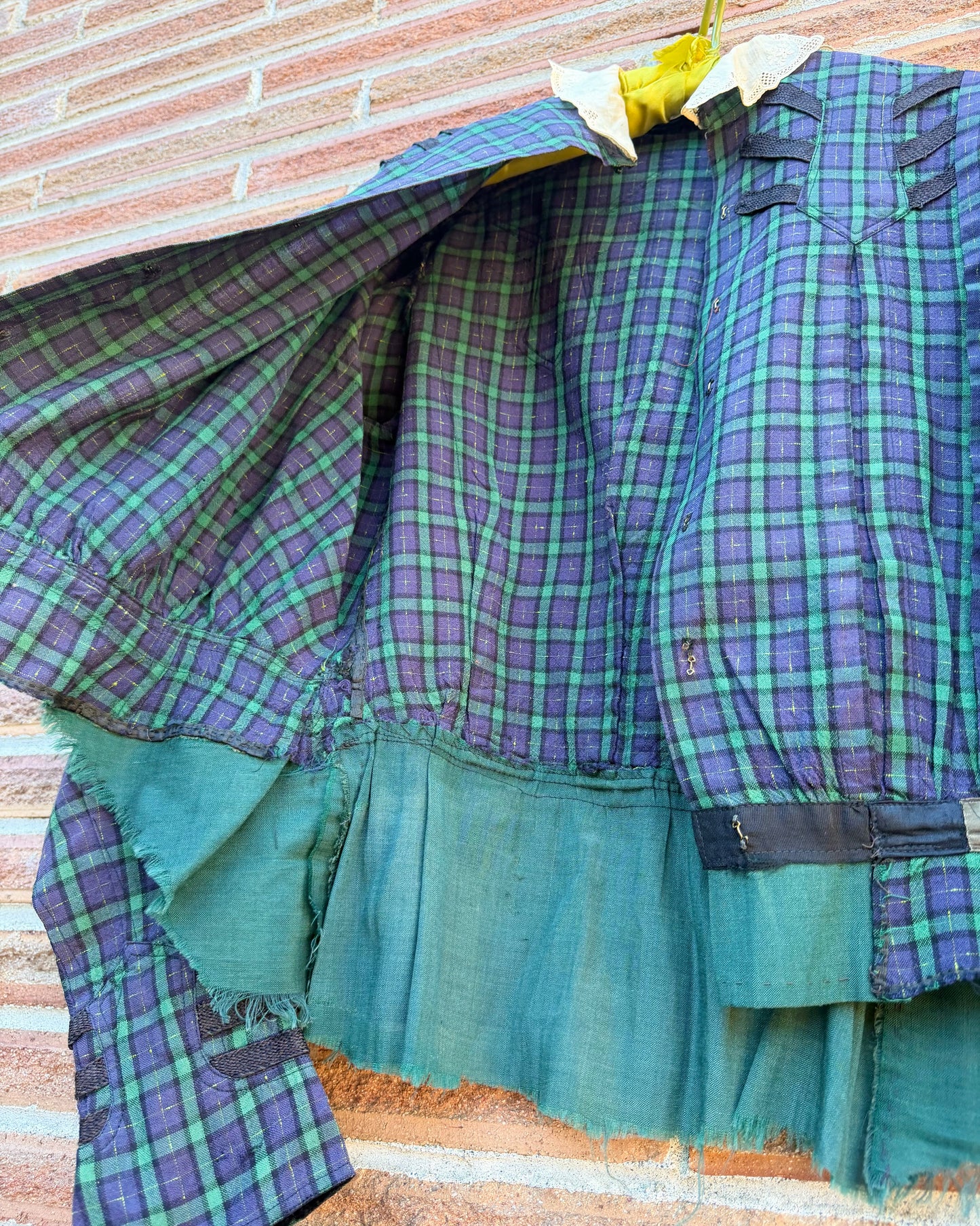 Victorian Plaid Wool Bodice [XS]