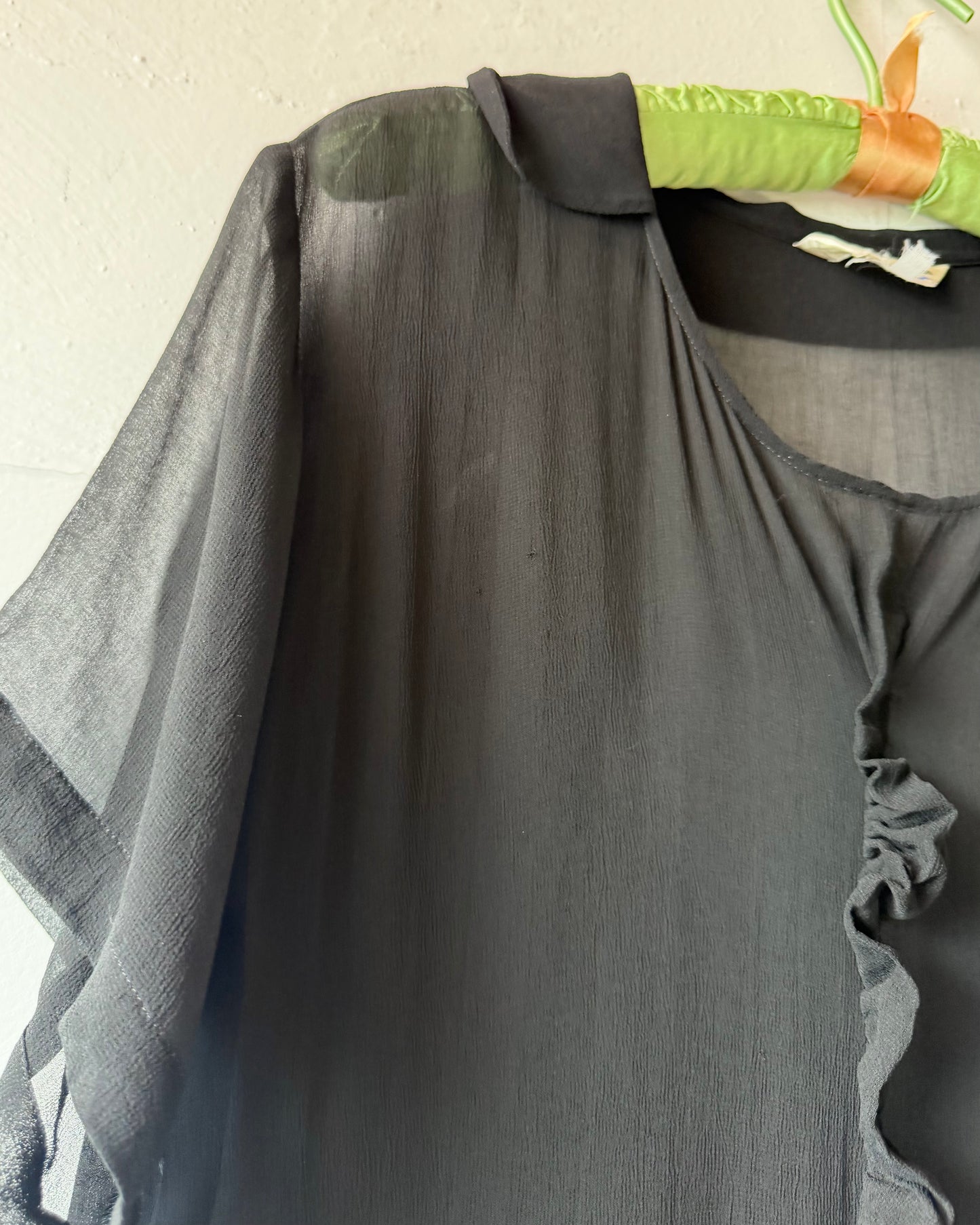90s Comme des Garçons Sheer Black Silk Dress [M/L]