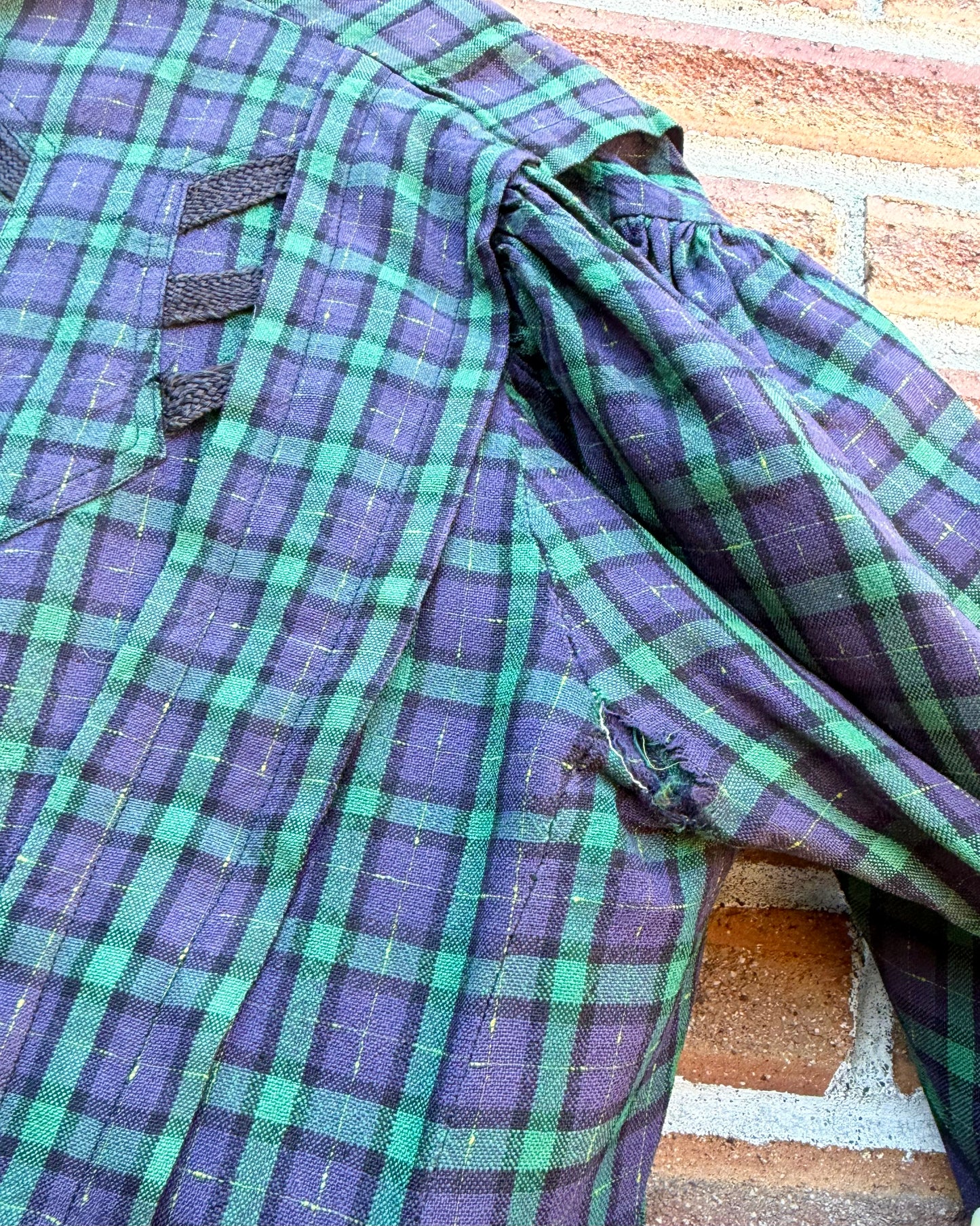 Victorian Plaid Wool Bodice [XS]