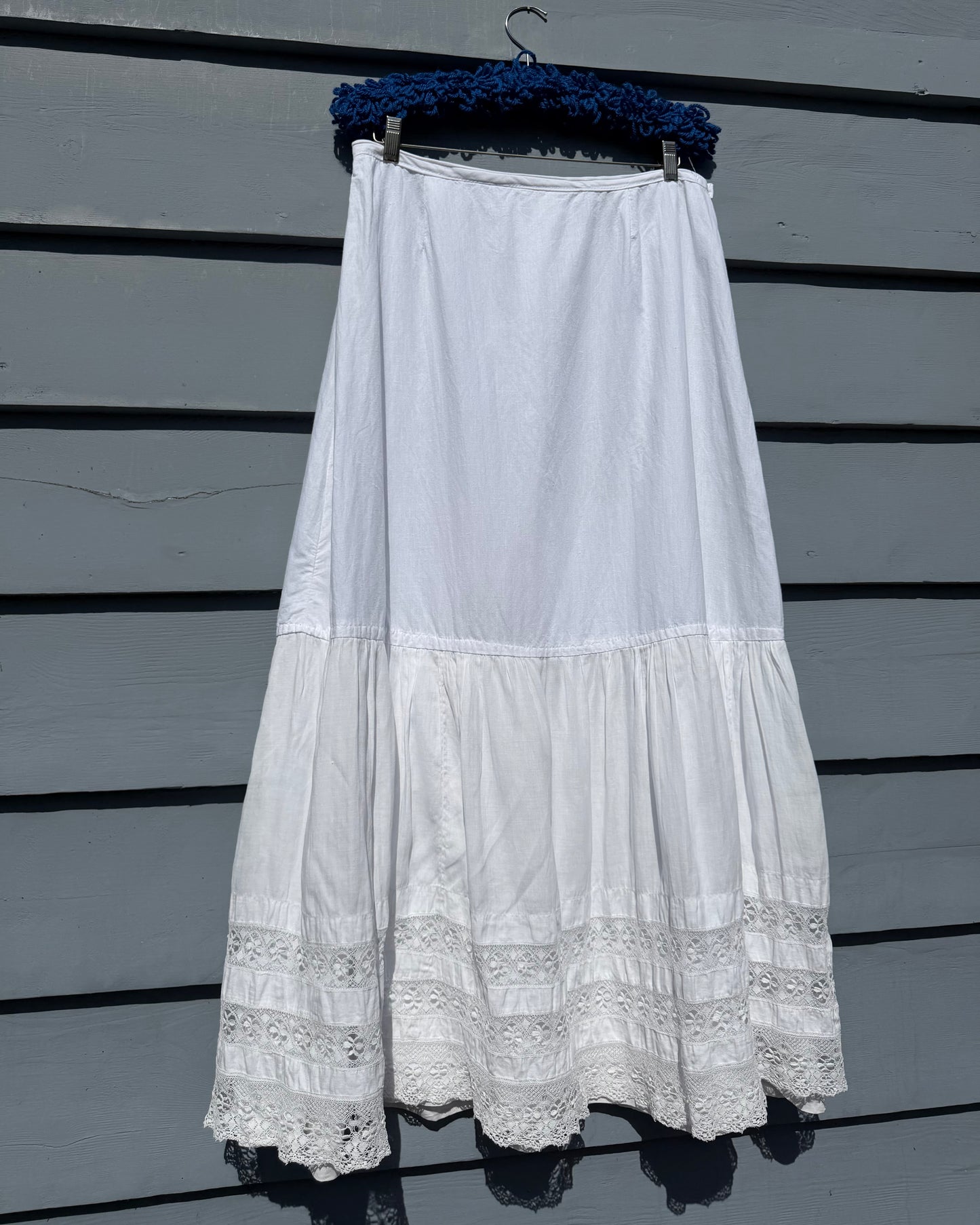 Edwardian Cotton Lace Insert Skirt [33”]