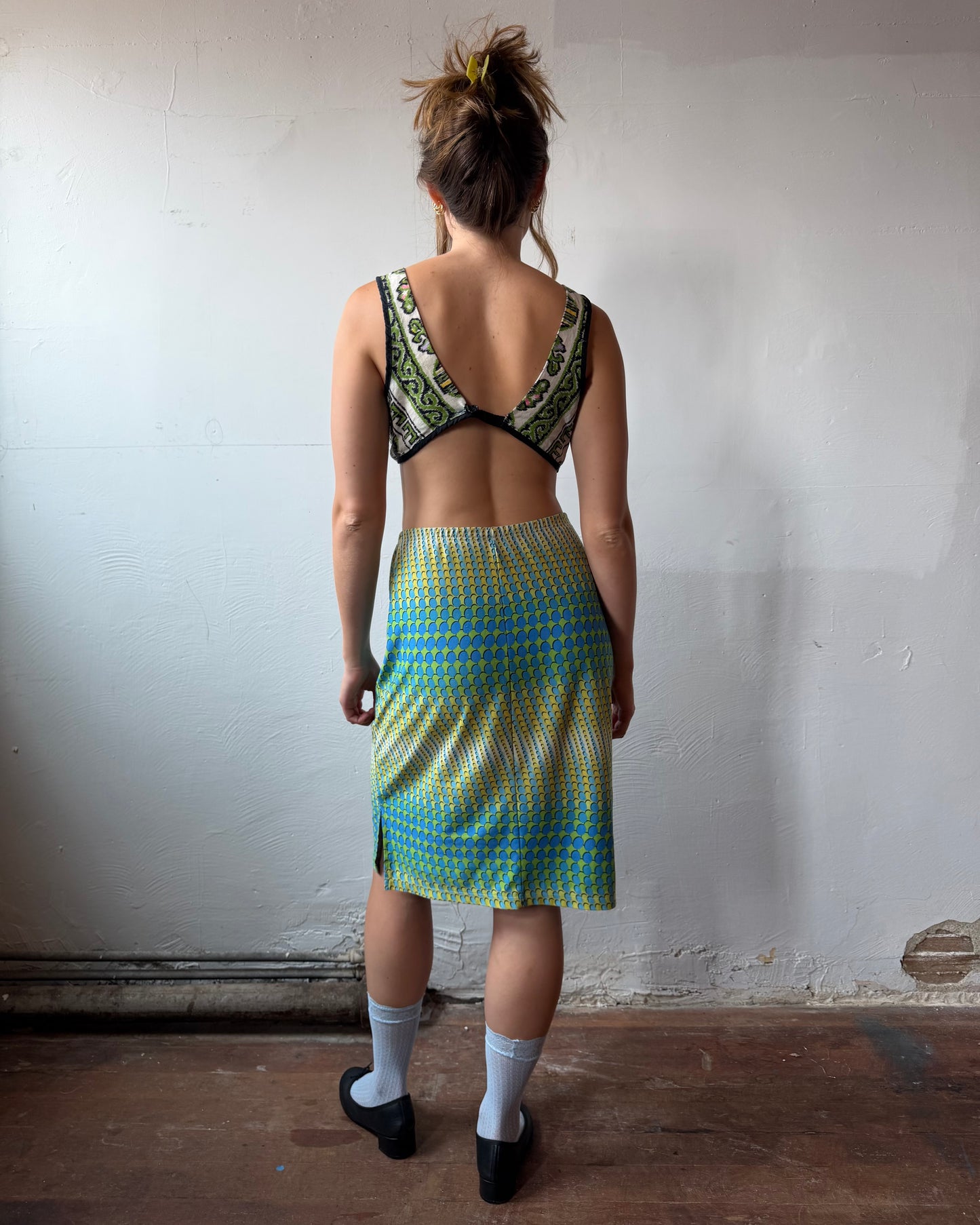 60s Cotton Tapestry Bikini Top [S/M]