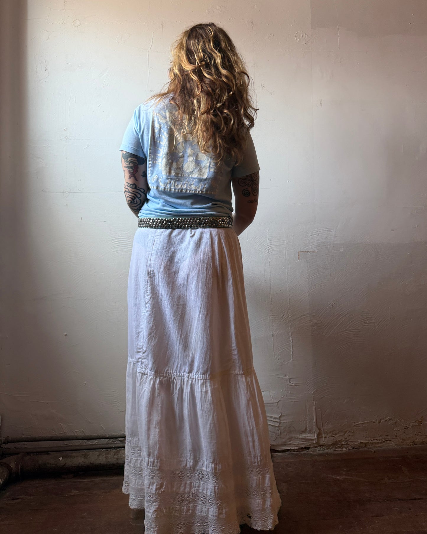 Edwardian Cotton Lace Insert Skirt [33”]