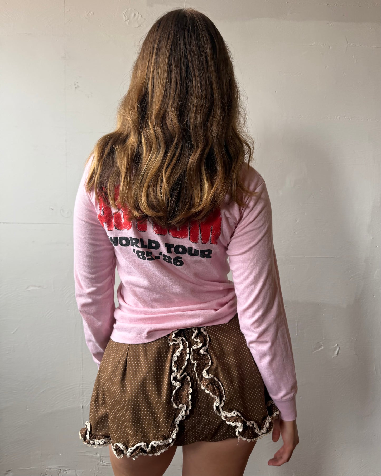 80s KISS ‘Slave Girl’ Pink Longsleeve Tour Tee [S]