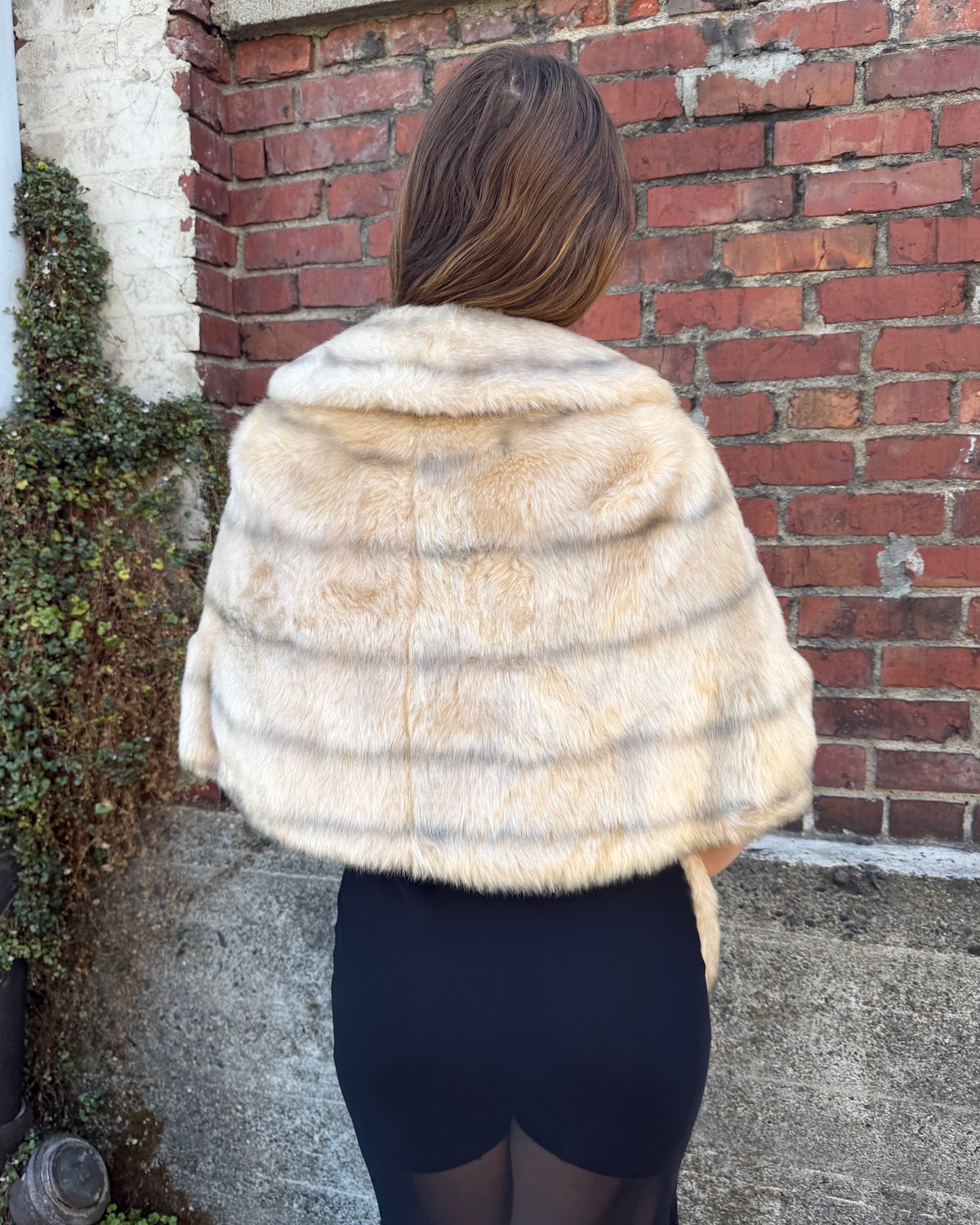 70s Blonde Faux Fur Stole [OSFM]