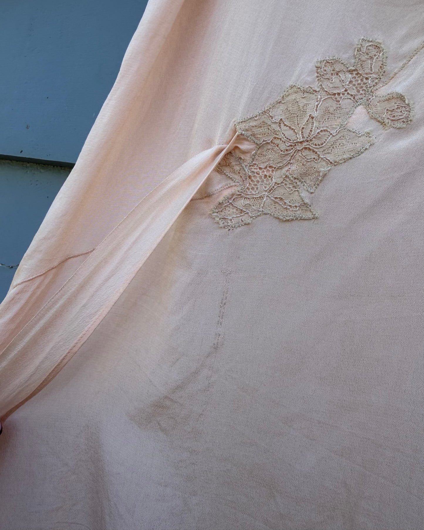 30s Silk Lace Boudoir Blouse [L]