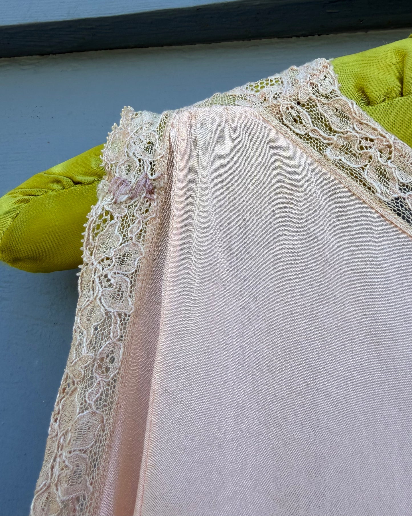 30s Silk Lace Boudoir Blouse [L]