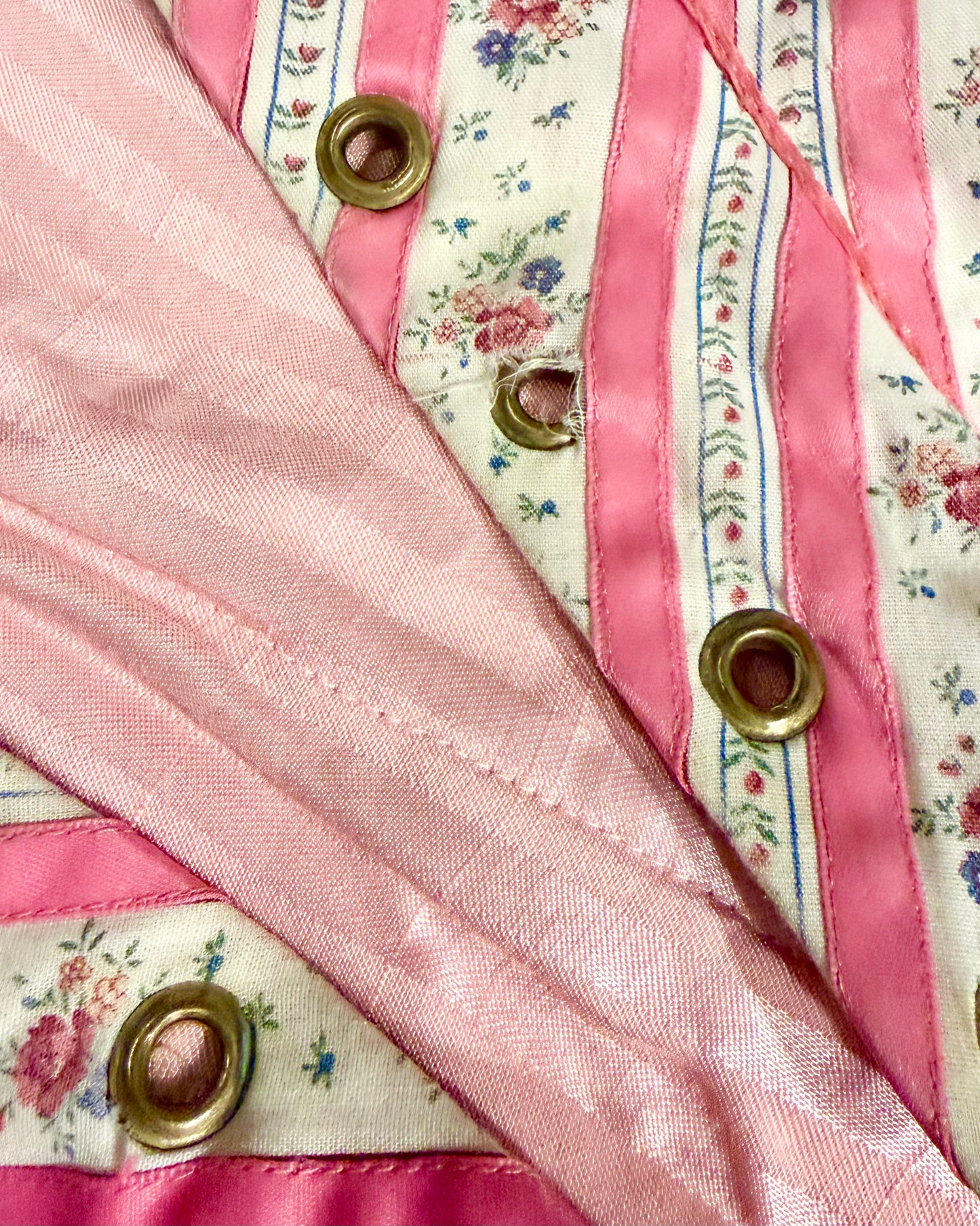 70s Floral Ribbon Corset [XS/S]