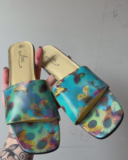 00s Lenticular Butterfly Mules [8.5]